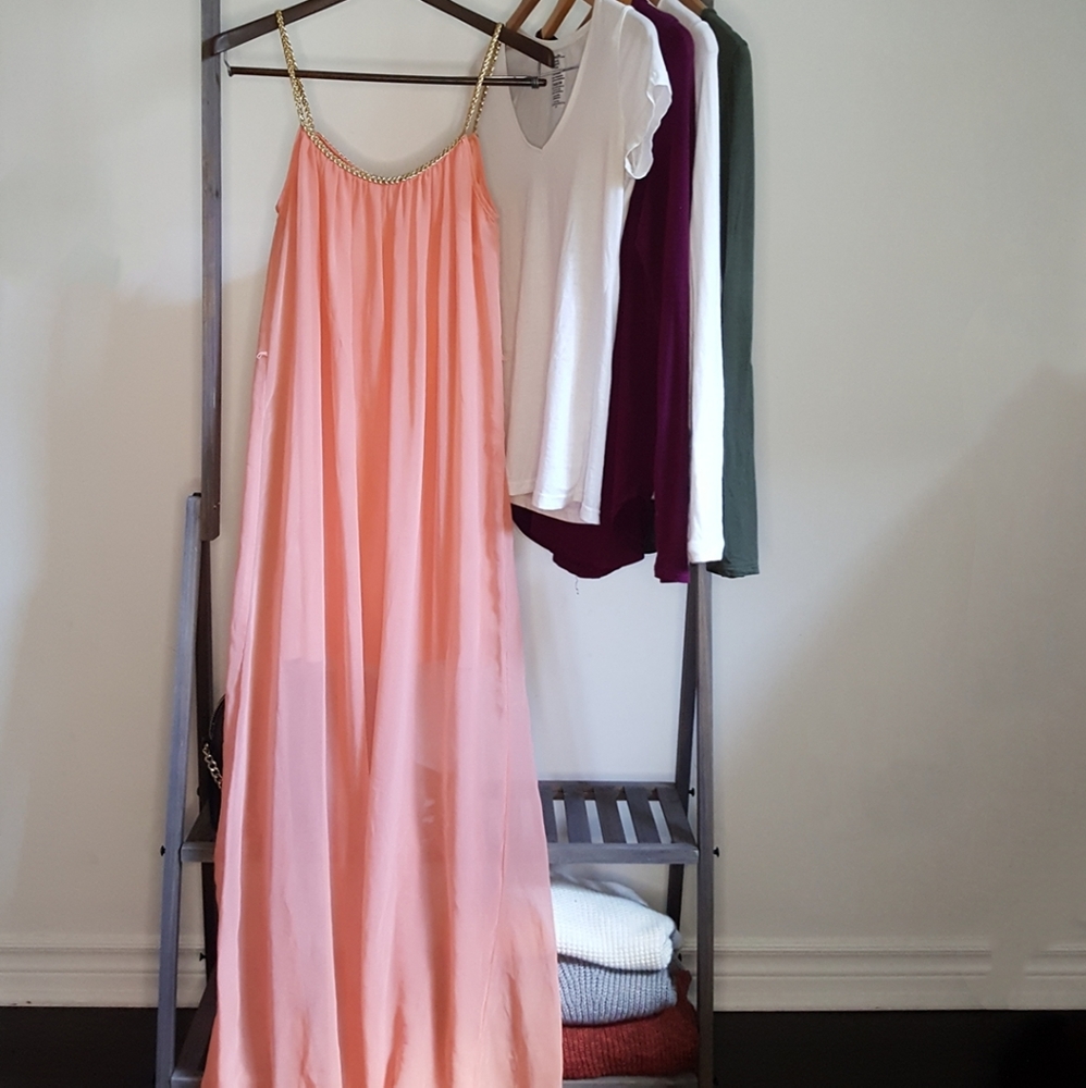 Soft pink floor length dress